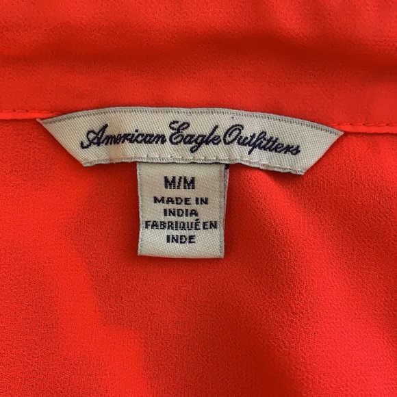 American Eagle Outfitters Button Down Neon Sheer Blouse - Picture 9 of 12